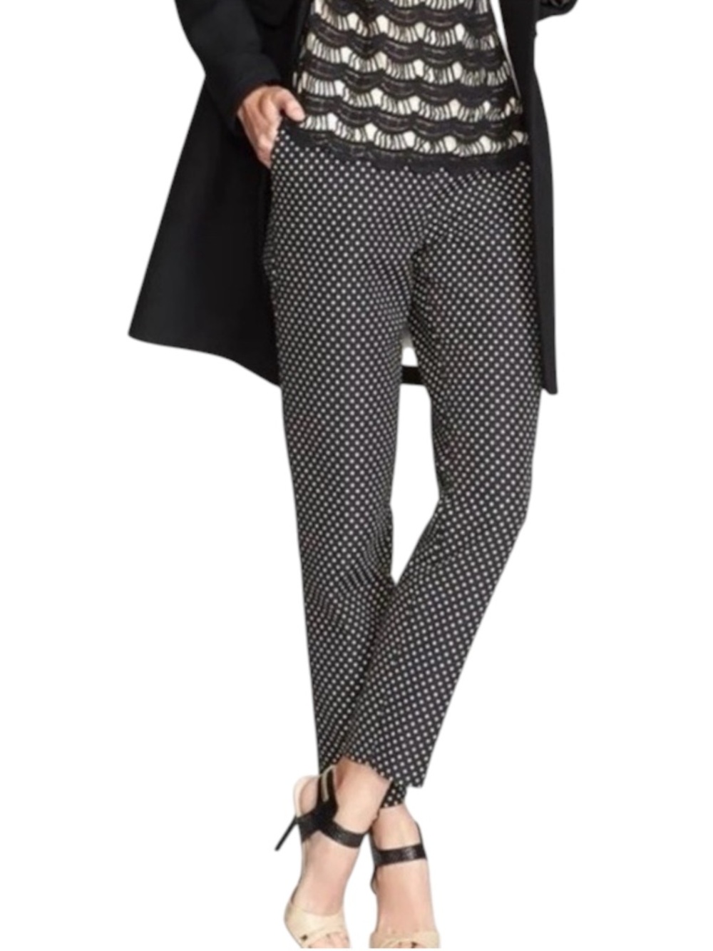 Kate Spade Black/Beige Cropped Polka Dot Margaux Pants (2)